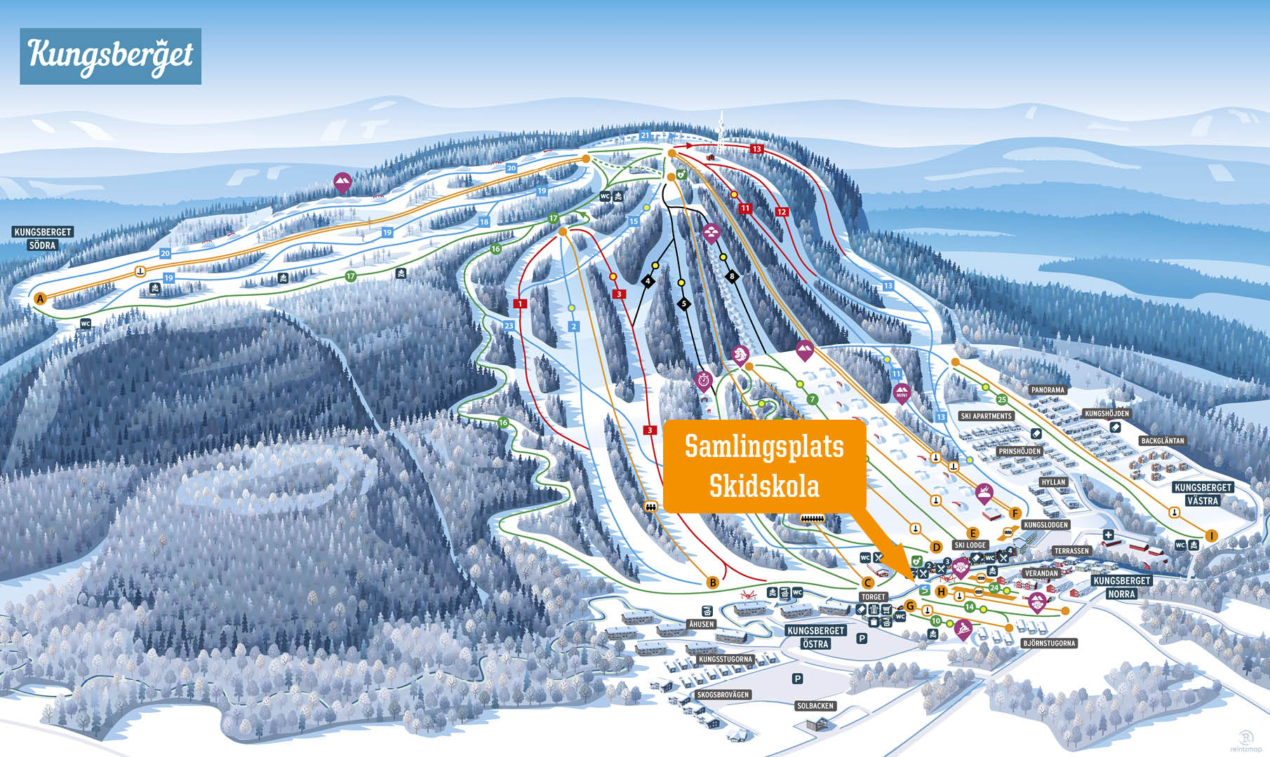 Karta över samlingsplatser